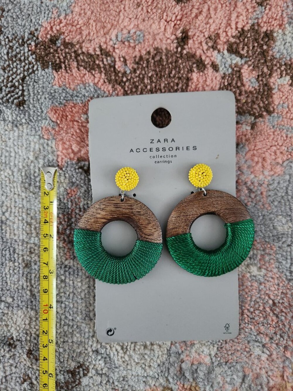 NEW Zara Wood Beads Dangle Earrings